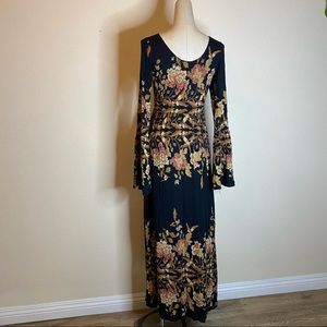 Free people long sleeve floral maxi dress